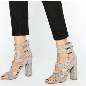 Sam Eldeman Gray York Studded Heel